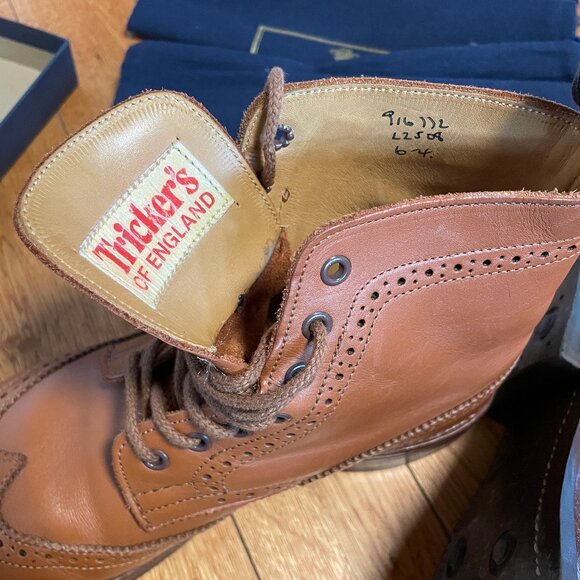EUC Tricker's Malton Lace Up Boots Uk4 Camel Leather L2508 - Picture 4 of 6